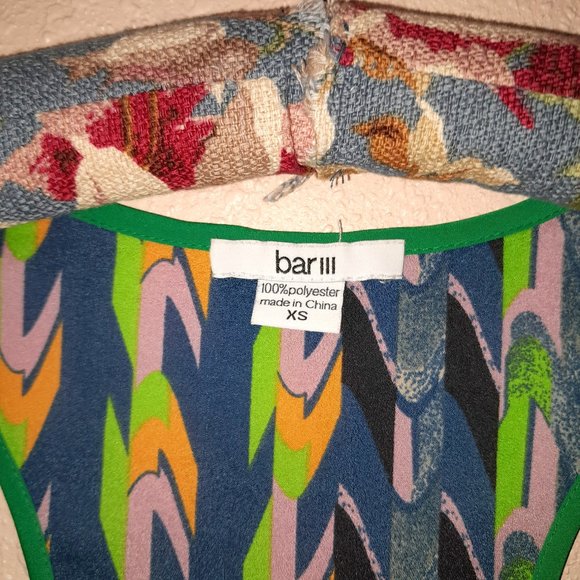 Bar III Colorful Boho Printed Racerback Tanktop Mixed Pattern Blouse Women’s XS - Picture 5 of 11